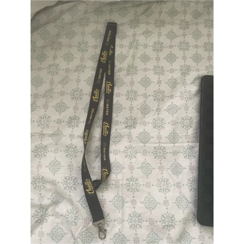 Jeeter Branded Black & Gold Lanyard with Metal Clip
